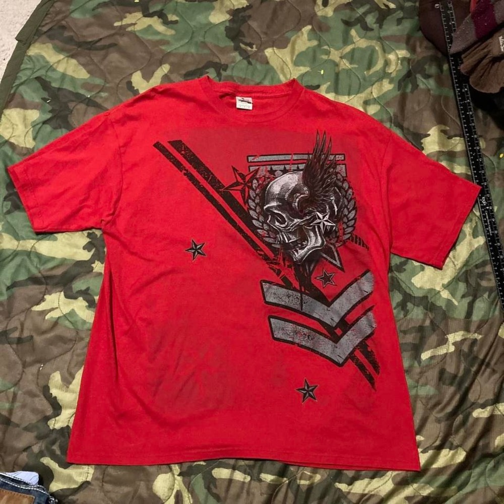 Yazbek y2k graphic tee affliction metal‎ mulisha style men's XXL